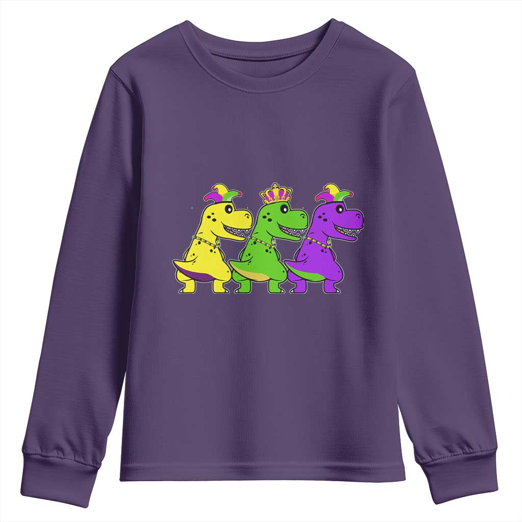 Mardi Gras Youth Sweatshirt Kids Trex Dinos Toddler Boys TS10 Purple Print Your Wear