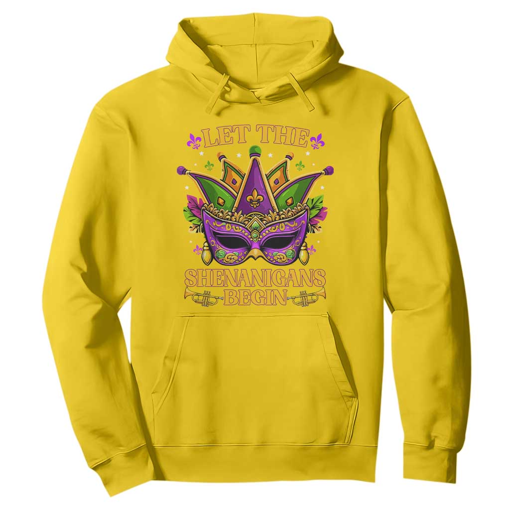 Let The Shenanigans Begin Mardi Gras Hoodie Masquerade Mask Beads TS10 Daisy Print Your Wear
