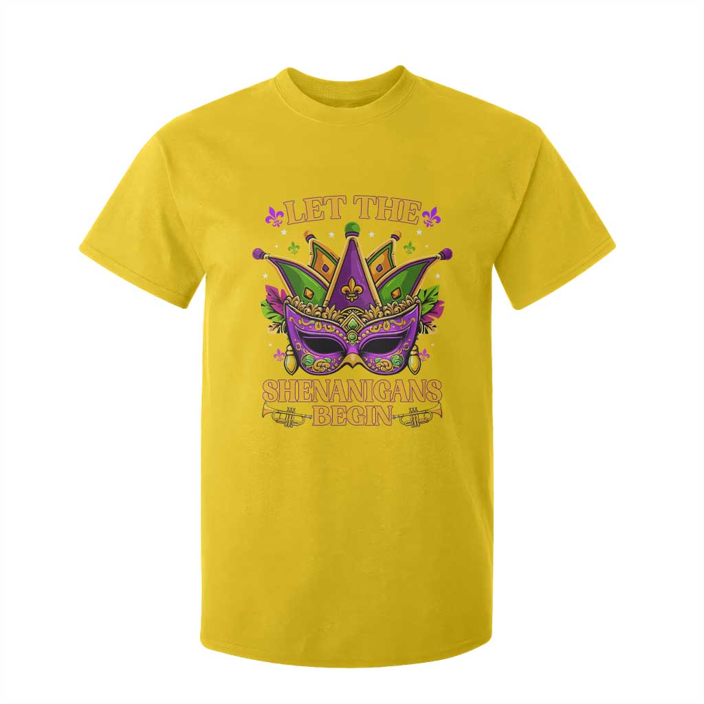 Let The Shenanigans Begin Mardi Gras T Shirt For Kid Masquerade Mask Beads TS10 Daisy Print Your Wear