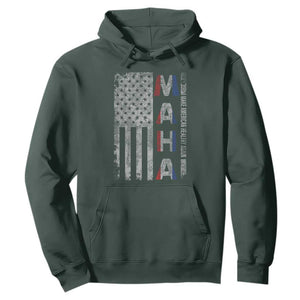 MAHA Make America Healthy Again Hoodie Trump RFK Jr Kennedy Medical Freedom USA Flag TS10 Dark Forest Green Print Your Wear