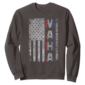 MAHA Make America Healthy Again Sweatshirt Trump RFK Jr Kennedy Medical Freedom USA Flag TS10 Dark Chocolate Print Your Wear