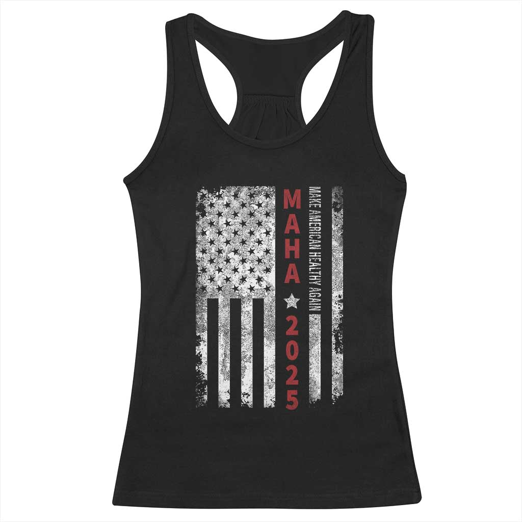 MAHA Make America Healthy Again 2025 Racerback Tank Top Trump RFK Jr Kennedy Medical Freedom USA Flag TS10 Black Print Your Wear