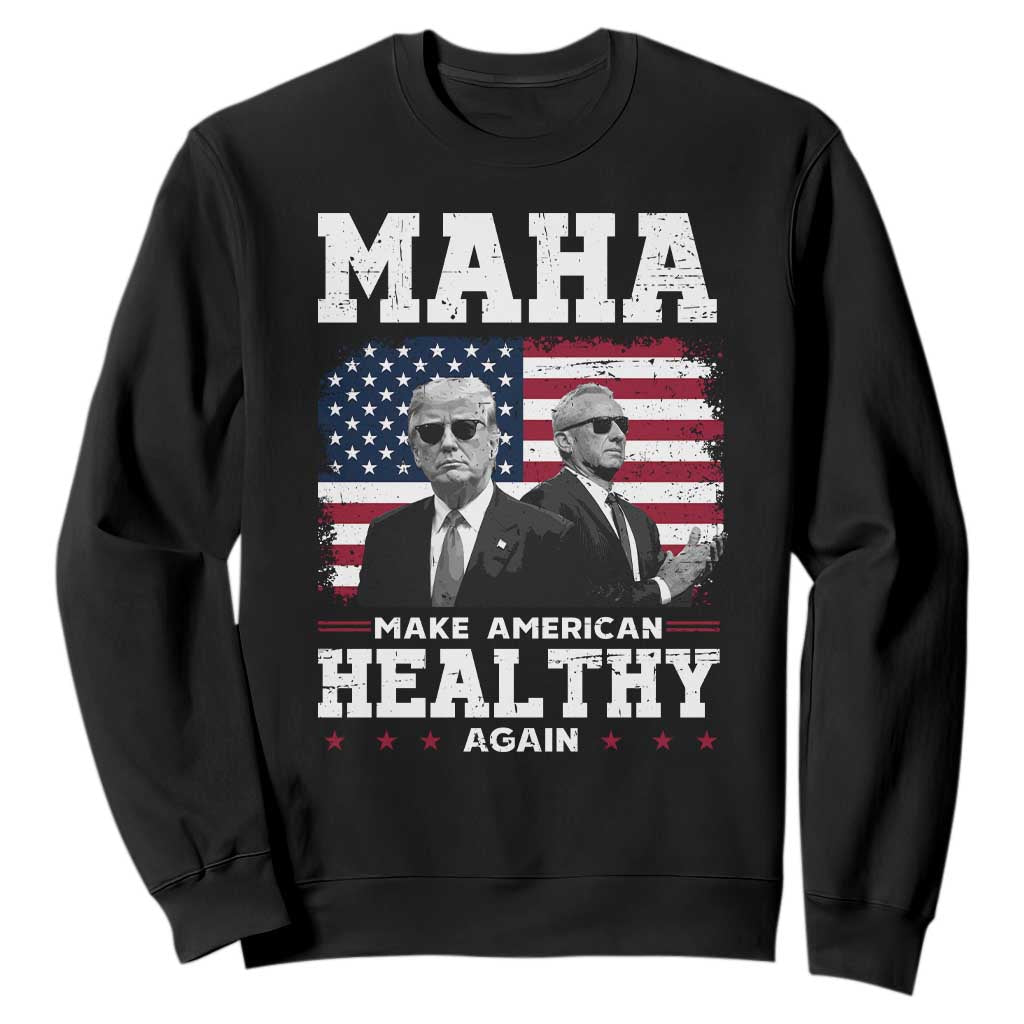 Trump Kennedy Sweatshirt RFK MAHA Make America Healthy Again 2025 USA Flag TS10 Black Print Your Wear