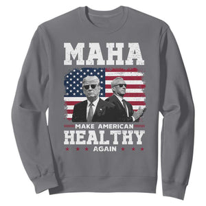 Trump Kennedy Sweatshirt RFK MAHA Make America Healthy Again 2025 USA Flag TS10 Charcoal Print Your Wear