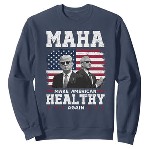 Trump Kennedy Sweatshirt RFK MAHA Make America Healthy Again 2025 USA Flag TS10 Navy Print Your Wear