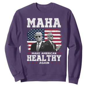 Trump Kennedy Sweatshirt RFK MAHA Make America Healthy Again 2025 USA Flag TS10 Purple Print Your Wear