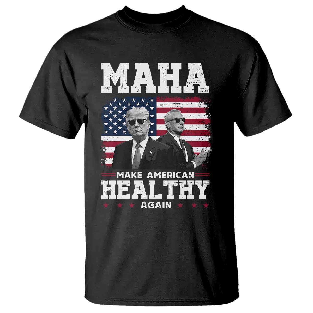 Trump Kennedy T Shirt RFK MAHA Make America Healthy Again 2025 USA Flag TS10 Black Print Your Wear