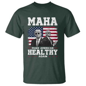 Trump Kennedy T Shirt RFK MAHA Make America Healthy Again 2025 USA Flag TS10 Dark Forest Green Print Your Wear