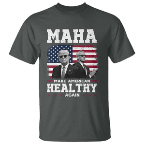 Trump Kennedy T Shirt RFK MAHA Make America Healthy Again 2025 USA Flag TS10 Dark Heather Print Your Wear