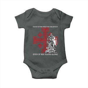 Catholic Knight Templar Crusader Cross Baby Onesie Kingdom Of Jerusalem TS10 Dark Heather Print Your Wear