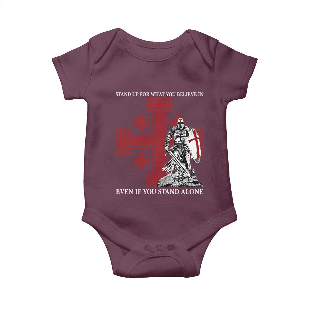 Catholic Knight Templar Crusader Cross Baby Onesie Kingdom Of Jerusalem TS10 Maroon Print Your Wear