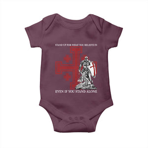 Catholic Knight Templar Crusader Cross Baby Onesie Kingdom Of Jerusalem TS10 Maroon Print Your Wear