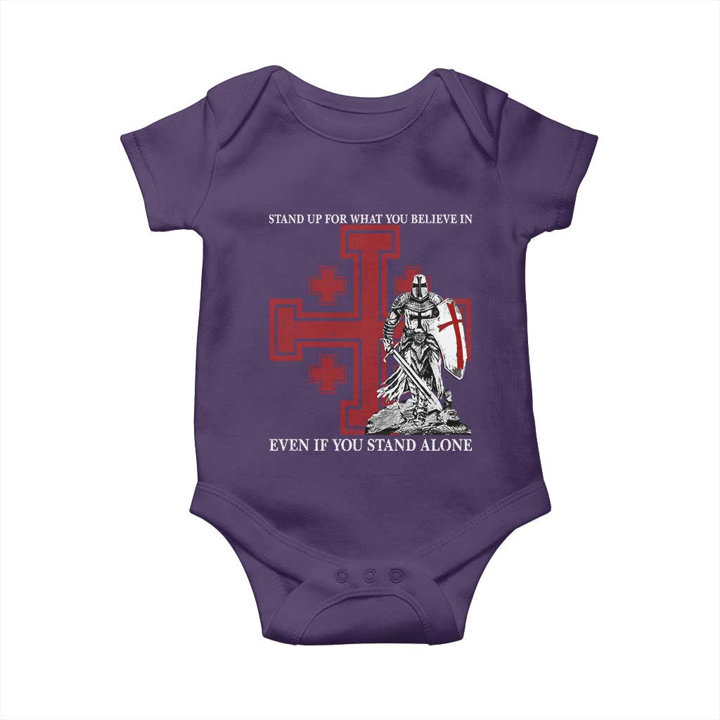 Catholic Knight Templar Crusader Cross Baby Onesie Kingdom Of Jerusalem TS10 Purple Print Your Wear