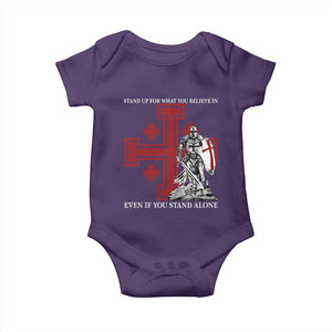 Catholic Knight Templar Crusader Cross Baby Onesie Kingdom Of Jerusalem TS10 Purple Print Your Wear