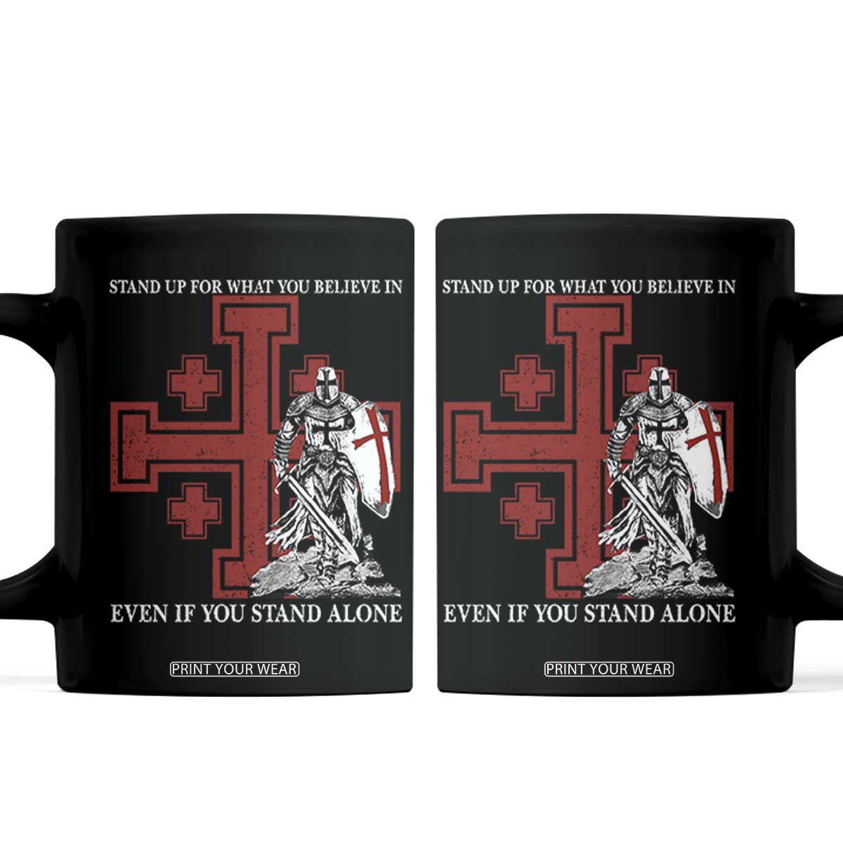 Catholic Knight Templar Crusader Cross Coffee Mug Kingdom Of Jerusalem TS10 Black Print Your Wear