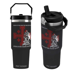 Catholic Knight Templar Crusader Cross Flip Straw Tumbler Kingdom Of Jerusalem TS10 One Size: 30 oz Black Print Your Wear