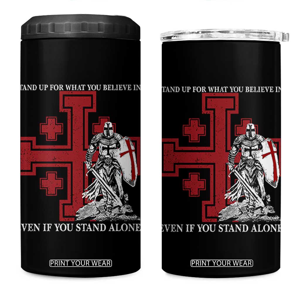 Catholic Knight Templar Crusader Cross 4 in 1 Can Cooler Tumbler Kingdom Of Jerusalem TS10 One Size: 16 oz Black Print Your Wear