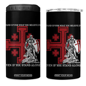 Catholic Knight Templar Crusader Cross 4 in 1 Can Cooler Tumbler Kingdom Of Jerusalem TS10 One Size: 16 oz Black Print Your Wear