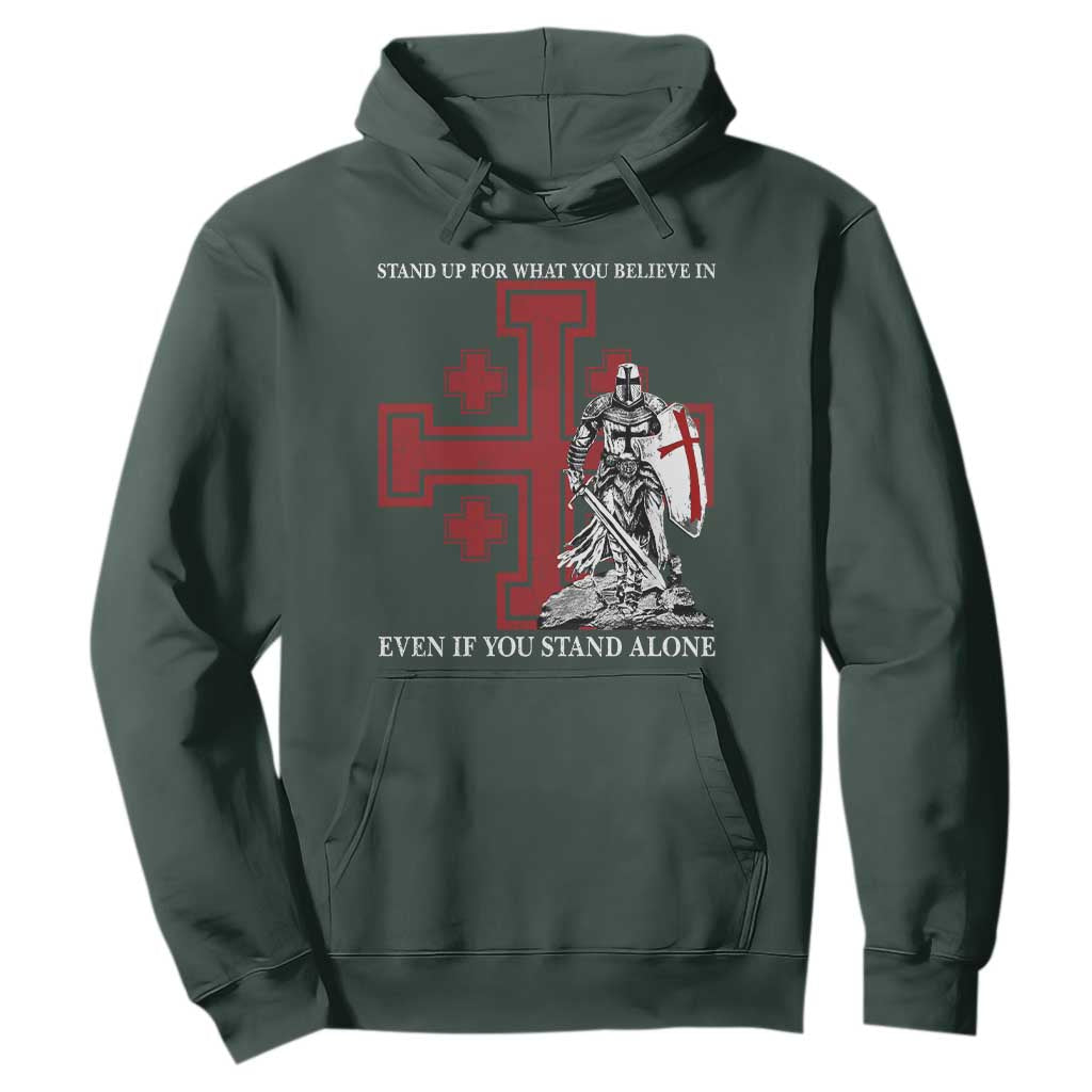 Catholic Knight Templar Crusader Cross Hoodie Kingdom Of Jerusalem TS10 Dark Forest Green Print Your Wear