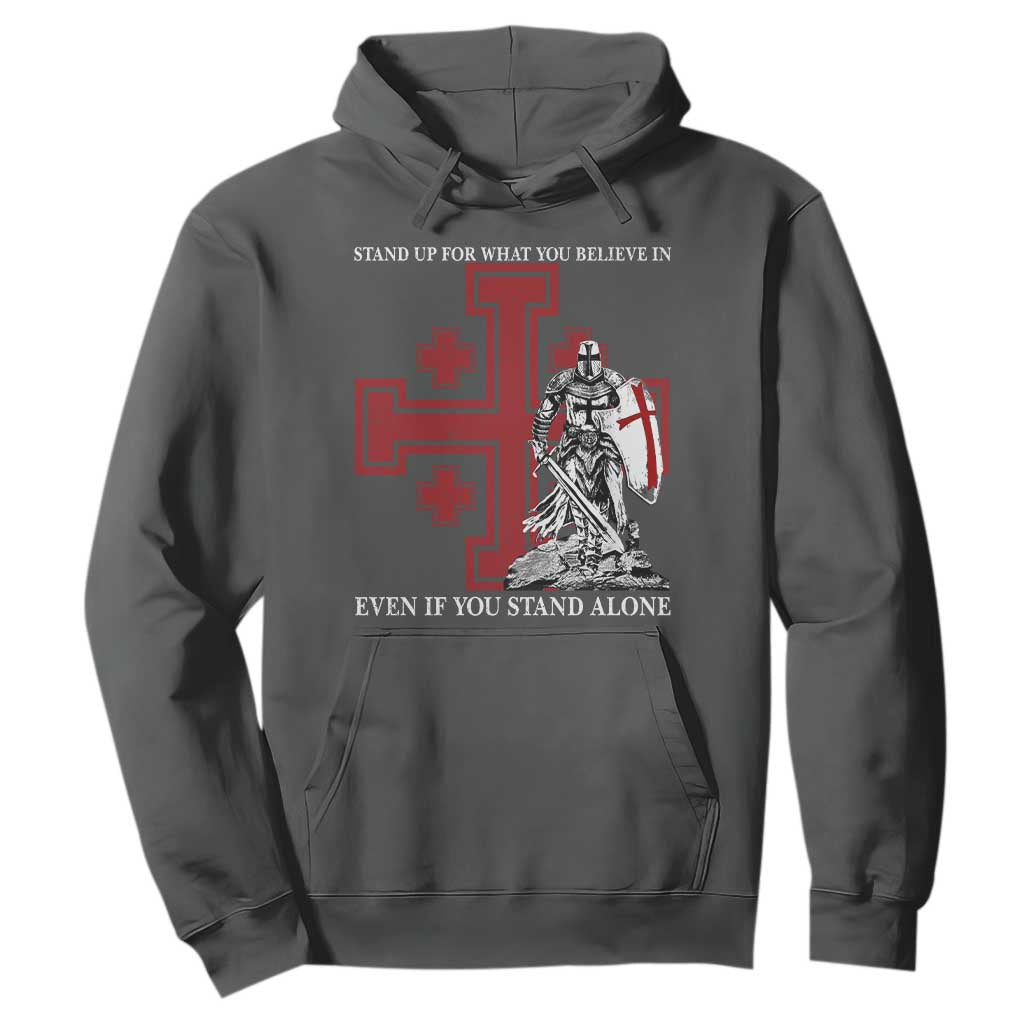 Catholic Knight Templar Crusader Cross Hoodie Kingdom Of Jerusalem TS10 Dark Heather Print Your Wear