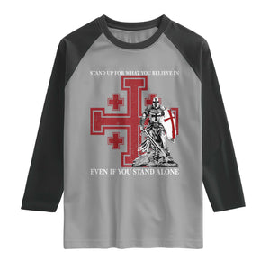 Catholic Knight Templar Crusader Cross Raglan Shirt Kingdom Of Jerusalem TS10 Sport Gray Black Print Your Wear