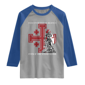 Catholic Knight Templar Crusader Cross Raglan Shirt Kingdom Of Jerusalem TS10 Sport Gray Royal Print Your Wear