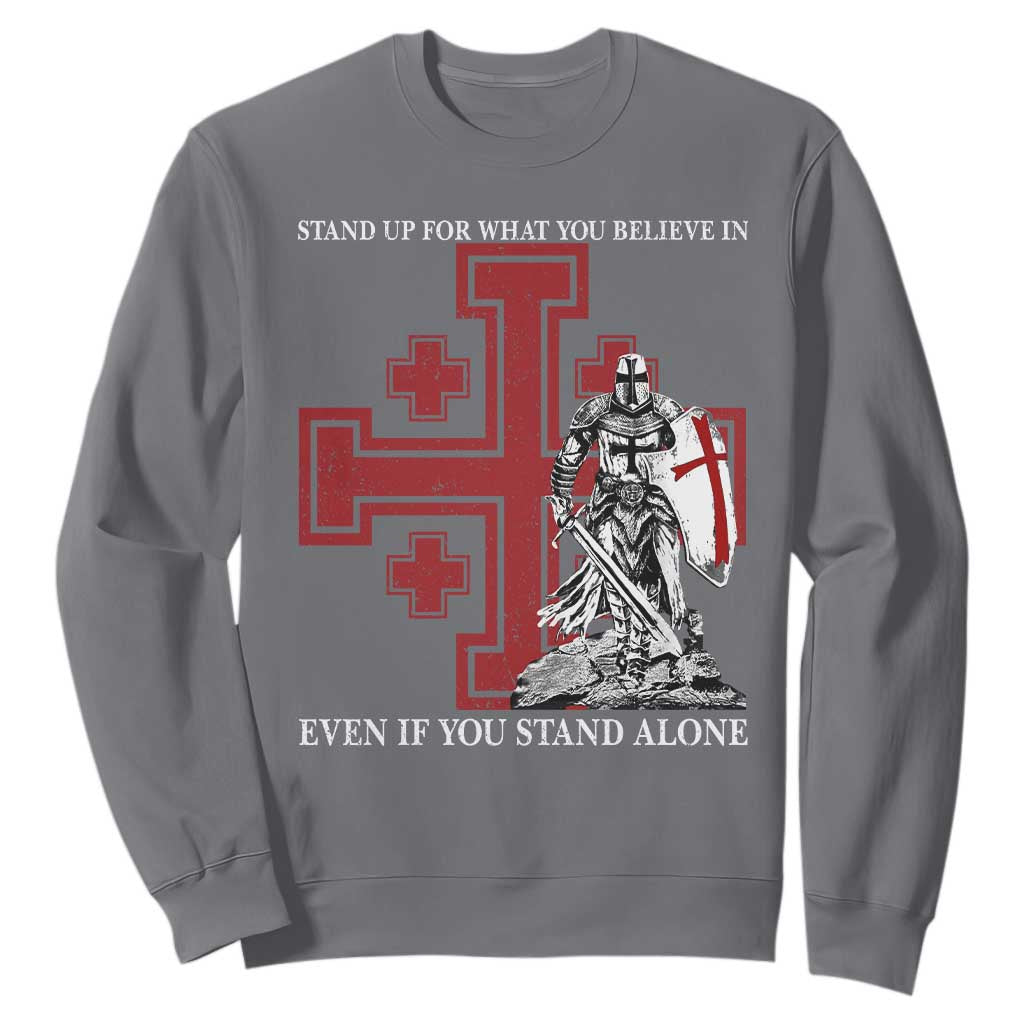 Catholic Knight Templar Crusader Cross Sweatshirt Kingdom Of Jerusalem TS10 Charcoal Print Your Wear
