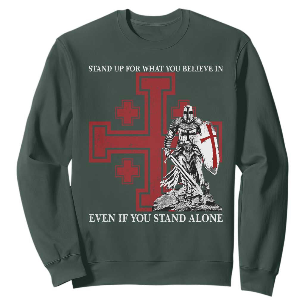 Catholic Knight Templar Crusader Cross Sweatshirt Kingdom Of Jerusalem TS10 Dark Forest Green Print Your Wear