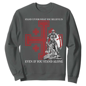 Catholic Knight Templar Crusader Cross Sweatshirt Kingdom Of Jerusalem TS10 Dark Heather Print Your Wear