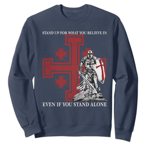 Catholic Knight Templar Crusader Cross Sweatshirt Kingdom Of Jerusalem TS10 Navy Print Your Wear