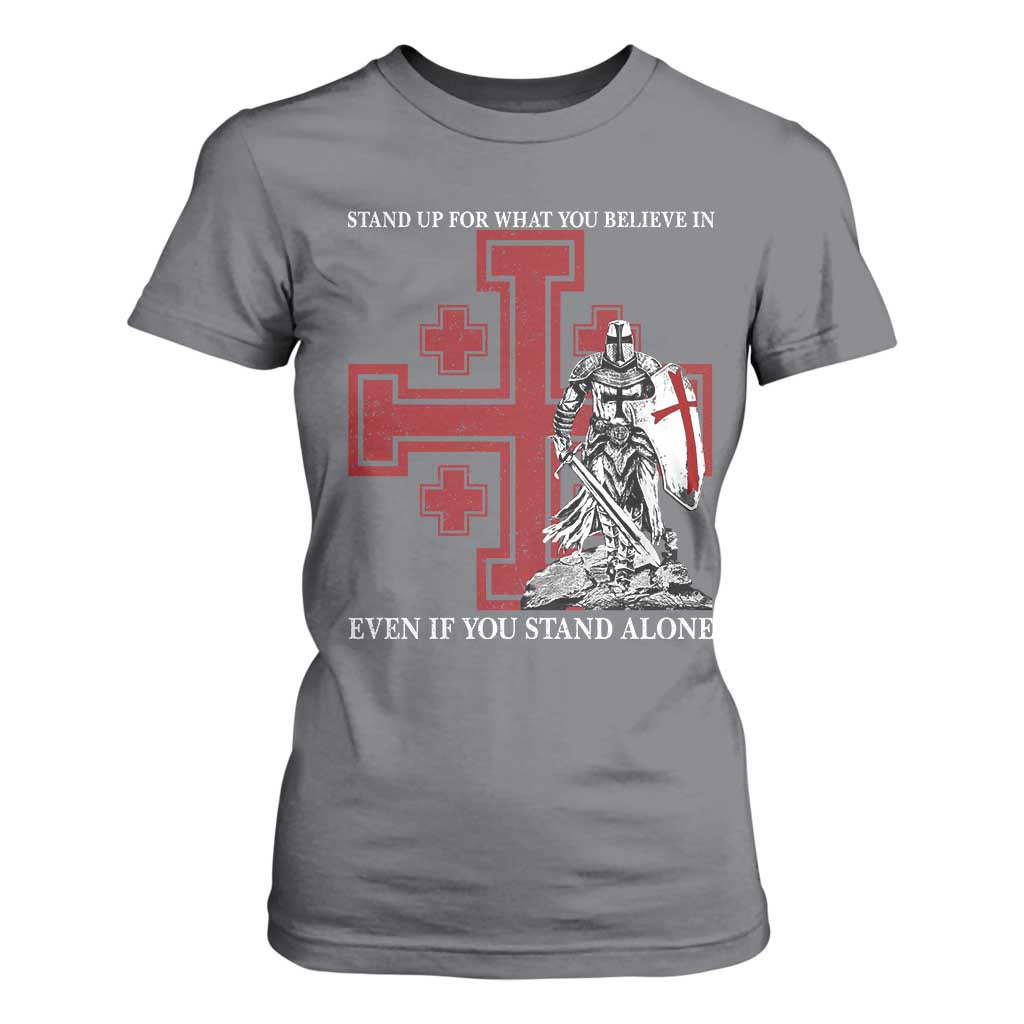 Catholic Knight Templar Crusader Cross T Shirt For Women Kingdom Of Jerusalem TS10 Charcoal Print Your Wear