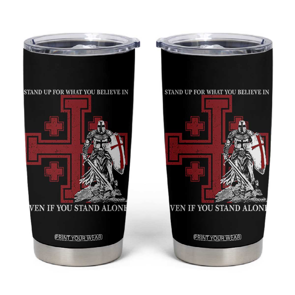Catholic Knight Templar Crusader Cross Tumbler Cup Kingdom Of Jerusalem TS10 Black Print Your Wear