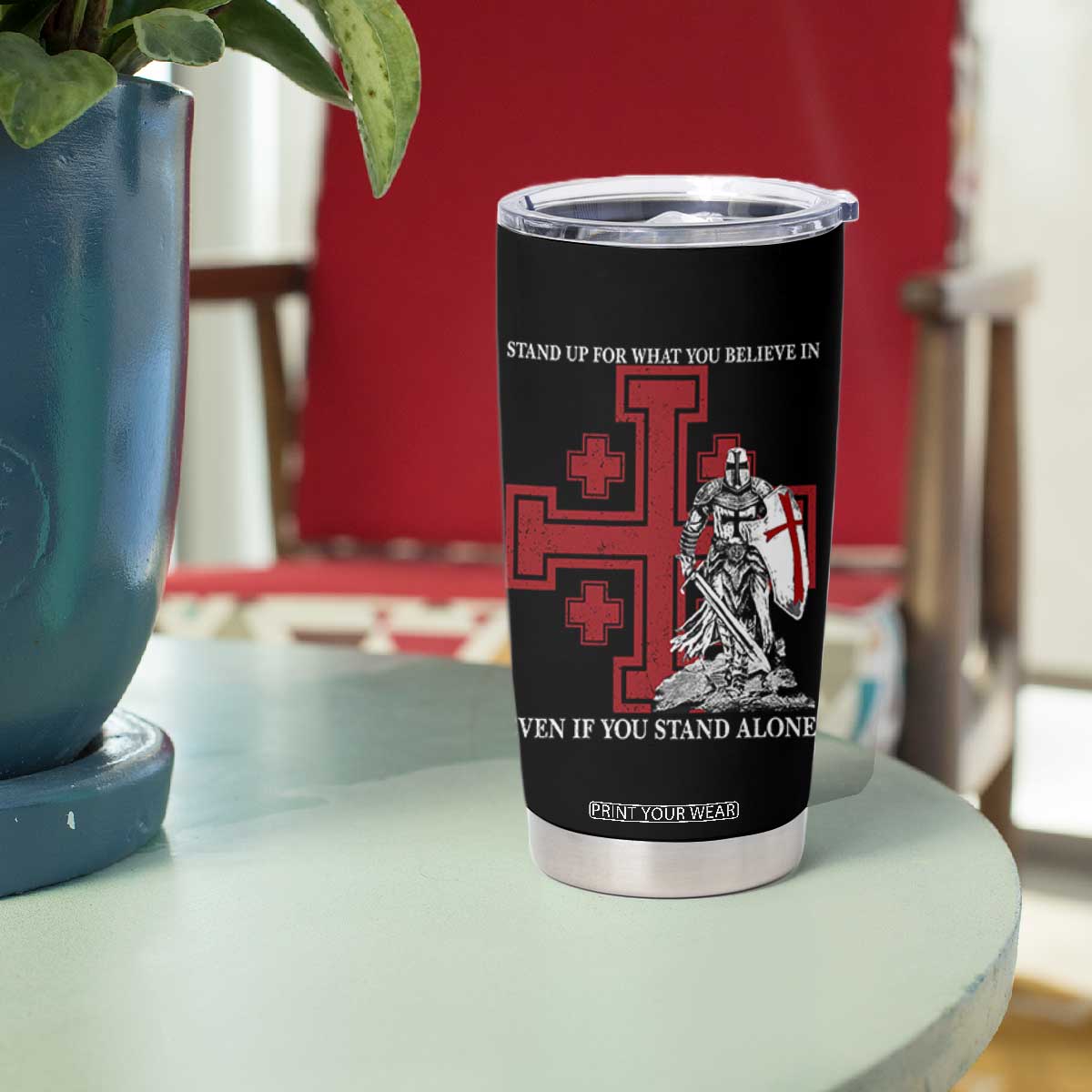 Catholic Knight Templar Crusader Cross Tumbler Cup Kingdom Of Jerusalem TS10 Print Your Wear