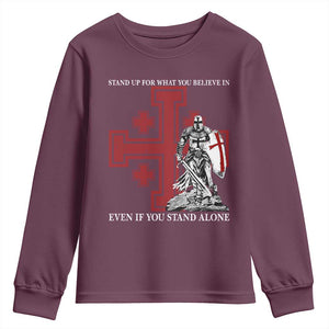 Catholic Knight Templar Crusader Cross Youth Sweatshirt Kingdom Of Jerusalem TS10 Maroon Print Your Wear