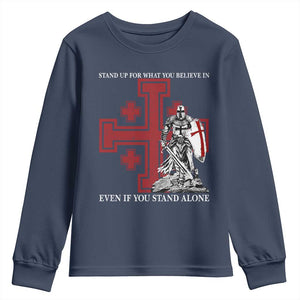 Catholic Knight Templar Crusader Cross Youth Sweatshirt Kingdom Of Jerusalem TS10 Navy Print Your Wear