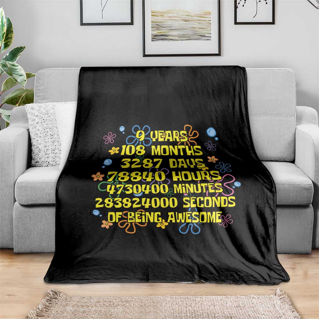 9th Birthday Gifts Throw Blanket Flowers Girl Son Boy 9yr 9 Year Old Bday TS10 Print Your Wear