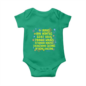 9th Birthday Gifts Baby Onesie Flowers Girl Son Boy 9yr 9 Year Old Bday TS10 Irish Green Print Your Wear