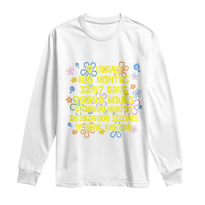 9th Birthday Gifts Long Sleeve Shirt Flowers Girl Son Boy 9yr 9 Year Old Bday TS10 White Print Your Wear