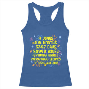 9th Birthday Gifts Racerback Tank Top Flowers Girl Son Boy 9yr 9 Year Old Bday TS10 Royal Blue Print Your Wear