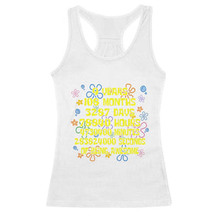 9th Birthday Gifts Racerback Tank Top Flowers Girl Son Boy 9yr 9 Year Old Bday TS10 White Print Your Wear