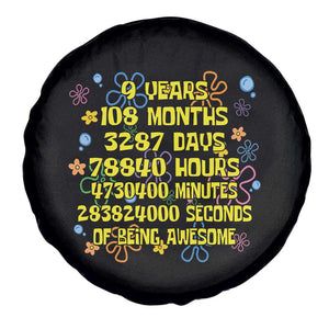 9th Birthday Gifts Spare Tire Cover Flowers Girl Son Boy 9yr 9 Year Old Bday TS10 Print Your Wear