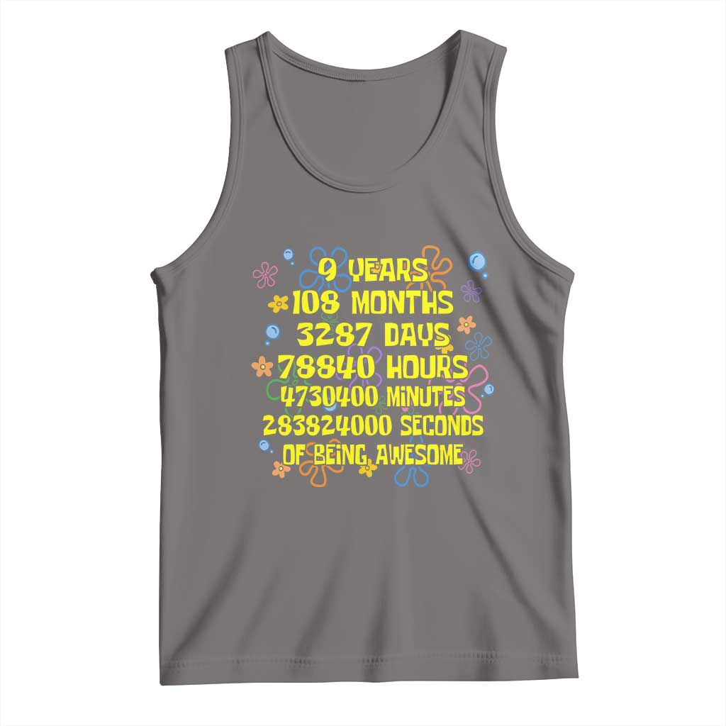9th Birthday Gifts Tank Top Flowers Girl Son Boy 9yr 9 Year Old Bday TS10 Deep Heather Print Your Wear