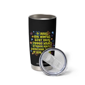 9th Birthday Gifts Tumbler Cup Flowers Girl Son Boy 9yr 9 Year Old Bday TS10 Print Your Wear