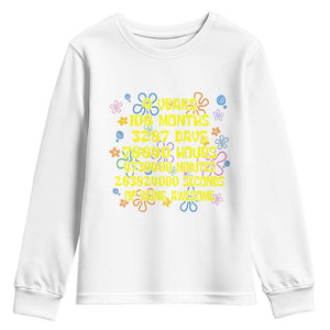 9th Birthday Gifts Youth Sweatshirt Flowers Girl Son Boy 9yr 9 Year Old Bday TS10 White Print Your Wear