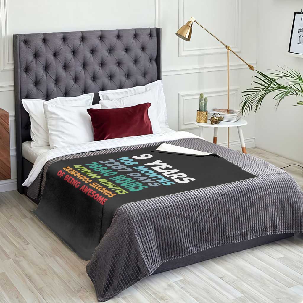 9 Year Old Bday Throw Blanket Son Boy 9yr 9th Birthday Gifts TS10 Print Your Wear