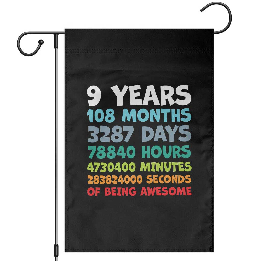 9 Year Old Bday Garden Flag Son Boy 9yr 9th Birthday Gifts TS10 Black Print Your Wear