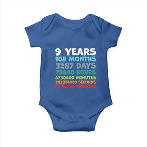 9 Year Old Bday Baby Onesie Son Boy 9yr 9th Birthday Gifts TS10 Royal Blue Print Your Wear