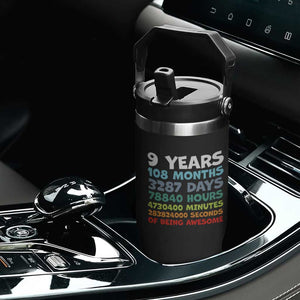 9 Year Old Bday Flip Straw Tumbler Son Boy 9yr 9th Birthday Gifts TS10 Print Your Wear