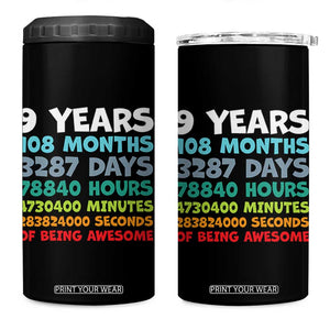 9 Year Old Bday 4 in 1 Can Cooler Tumbler Son Boy 9yr 9th Birthday Gifts TS10 One Size: 16 oz Black Print Your Wear