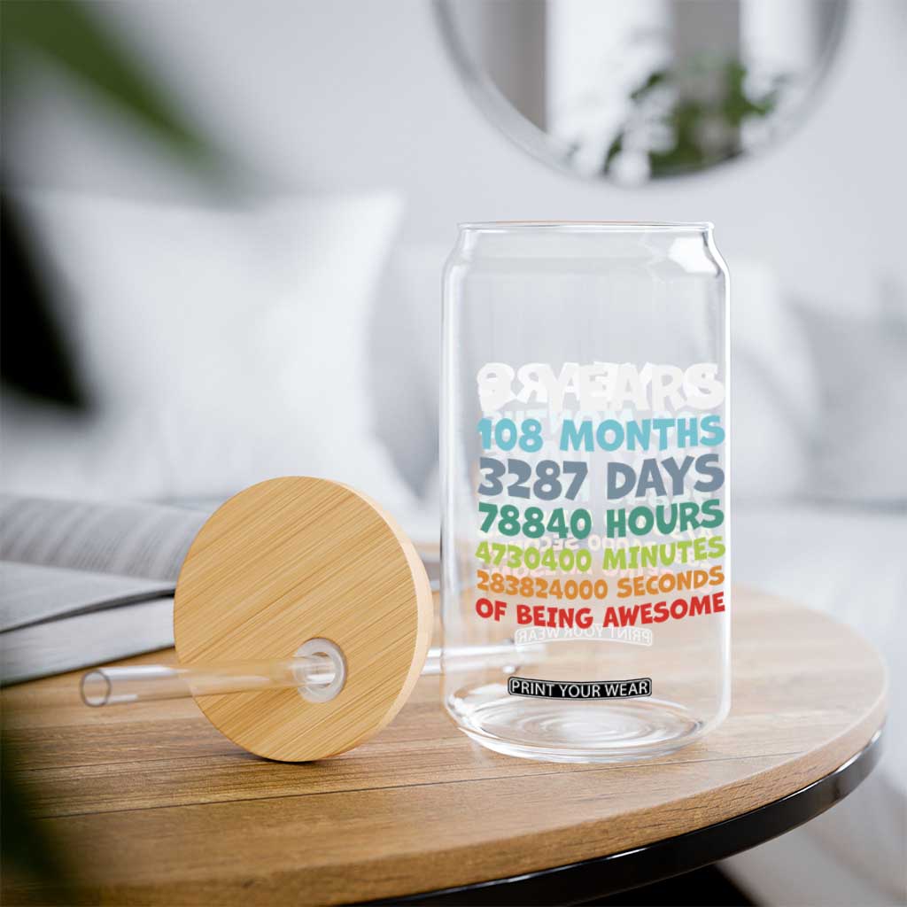9 Year Old Bday Glass Can Son Boy 9yr 9th Birthday Gifts TS10 Print Your Wear
